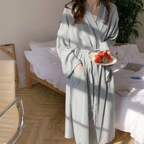 [1+1] 체크로브 라운지 홈웨어 수면가운 여성잠옷 컬러2종