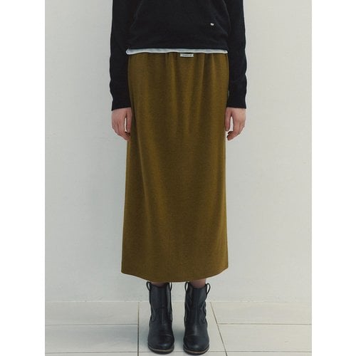 Smock Banding Long Skirt (Olive)