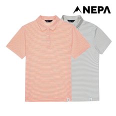 네파 여성 라이프스타일 스트라이프 폴로 티셔츠 7I45242