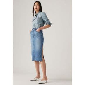 4071504 Levis SIDE SLIT SKIRT - Denim skirt light-blue denim