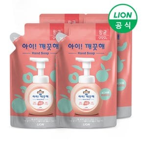 아이깨끗해 촉촉한 모이스처 핸드워시 복숭아향 200ml 리필 4개