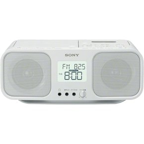 소니 CD/카세트/라디오, FM/AM/와이드 FM 호환, LCD, 가라오케, 배터리, 흰색, CFD-S401 W