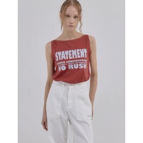 No Rush Summer Boat Neck Top_Brick