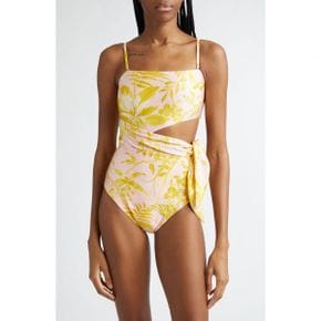 4874813 Zimmermann Golden Floral Print Scarf Tie One-Piece Swimsuit