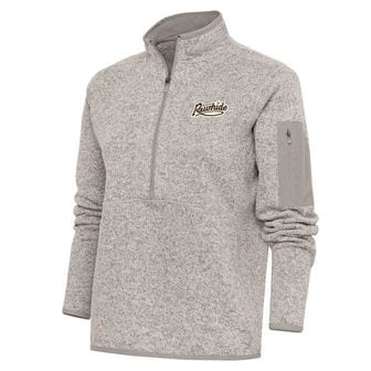 이스퀘어 4788183 ANTIGUA Womens Antigua Oatmeal Visalia Rawhide Fortune Half-Zip Pullover Jacket