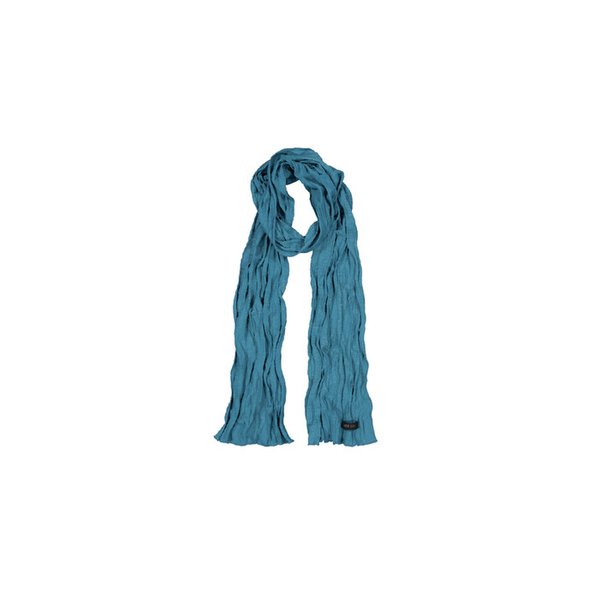 Wave Crinkled Long Scarf (blue green)