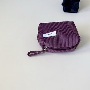 골덴 딥퍼플 네모 파우치(Corduroy deep purple oblong pouch)