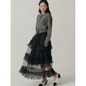 Petricia Layered Sha Frill Long Skirt_Black