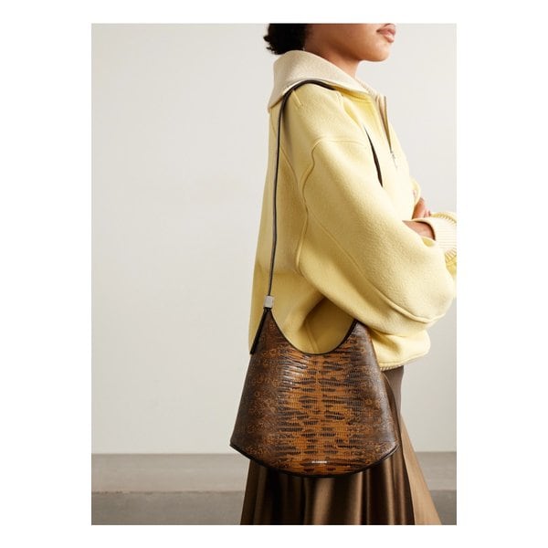 스몰 스네이크 이펙트 가죽 숄더 백 브라운 46376663162926347