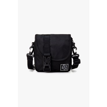 ARMANI EXCHANGE 남성 프론트 로고 버클 크로스바디백(A414370008)블랙
