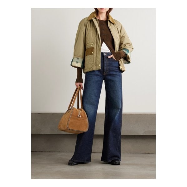 마사 크롭 코듀로이 트리밍 퀼팅 셸 재킷 브라운 46376663162881796