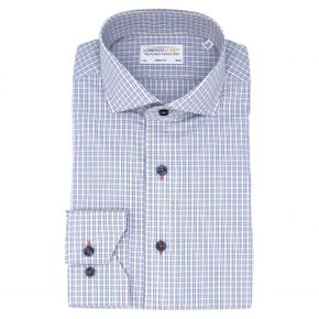 4732589 Lorenzo Uomo Trim Fit Check Oxford Cloth Dress Shirt