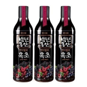 샘표 백년동안 현미발효 흑초 산머루 복분자 900ml x 3개