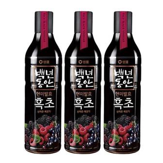  샘표 백년동안 현미발효 흑초 산머루 복분자 900ml x 3개