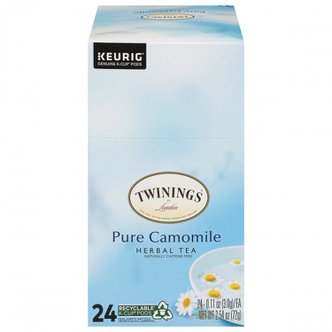  Twinings트와이닝  퓨어  Chamomile  Tea  K-Cup®  Pods  for  Keurig,  24개