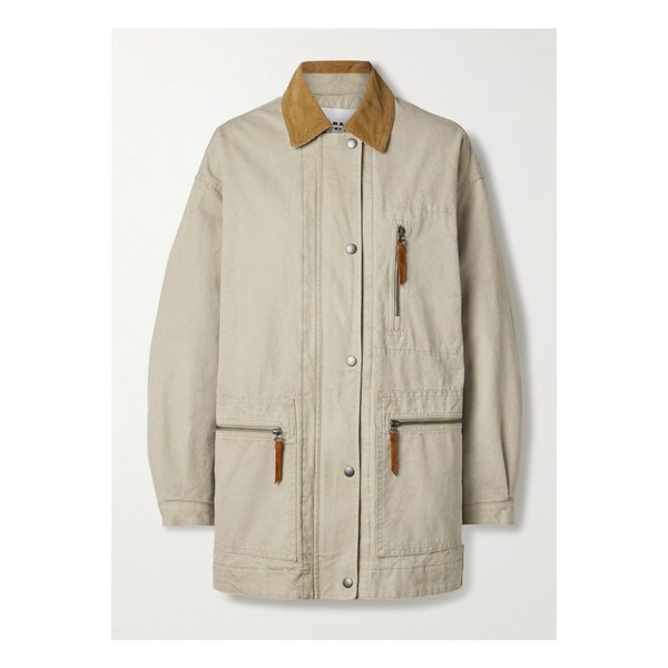 에뜨왈 키멜리아 코듀로이 트리밍 코튼 캔버스 재킷 에크루 1647597350558235