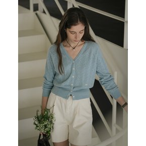 Merino wool v-neck cardigan_Mint