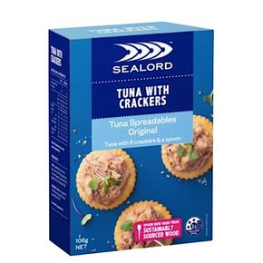 씨로드 오리지널 참치 스프레드 앤 크래커 Sealord Spreadables Tuna With Crackers 108g 4개