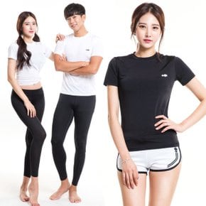 SURF 반팔 남녀 커플 래쉬가드(S~XXL) 수영복 상의 비치웨어 비치바지 블랙 화이트