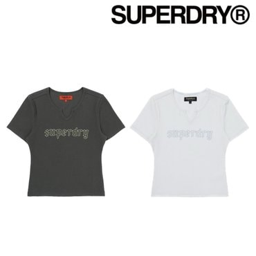 SUPERDRY 슈퍼드라이 W 홀 넥 립 티셔츠 (SDFISCP23)