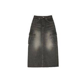 [SKIRT] Lisa Cargo Long Denim Skirt