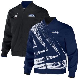 이스퀘어 4434340 STAPLE Mens NFL x Staple Navy Seattle Seahawks Reversible Core Jacket