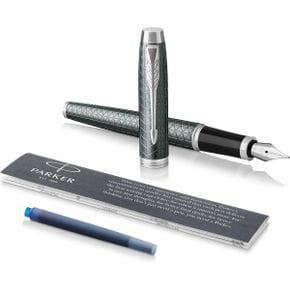 영국 파카 만년필 Parker IM Fountain Pen Premium Dark Green Fine Nib with Blue Ink Refill 1