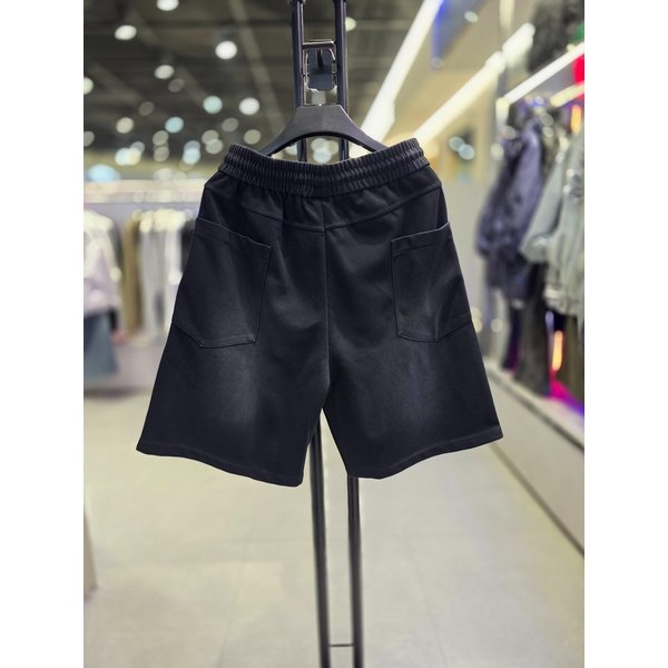 [시흥점] 남여공용 코튼워싱 더블니리벳패치  반바지(세미버뮤다)/JHZZ81406BK