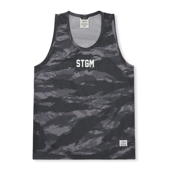 Mesh Oversized Sleeveless Tiger Camouflage