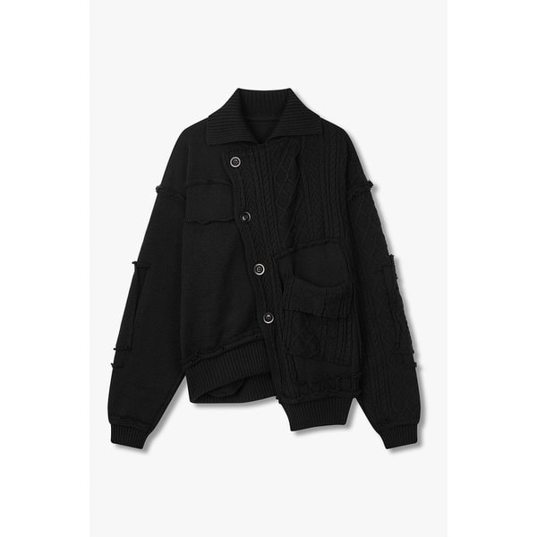 [Y`s]케이블 오프 센터 니트 가디건 6615330202000