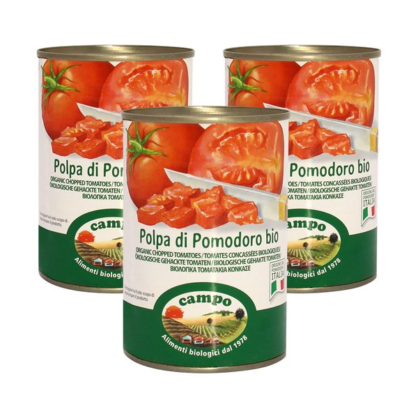 캄포 유기농 촙트 토마토 통조림 400g 3개입