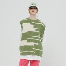 [21FW] COLOR MIXED KNIT VEST MAN - GREEN