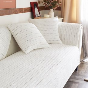 컬러 스티치 순면 와이드 넓은 소파패드 90x230cm 4인용