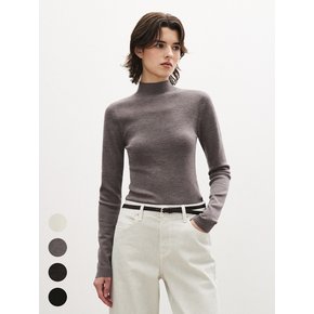 (우먼)울 데일리 모크넥 니트 - 4 COLOR