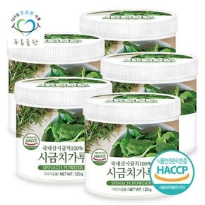 국내산 시금치 분말 가루 100프로 haccp 인증 120gx5통