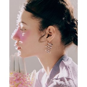 WALTZER EARRINGS SILVER PINK MIMOSA 왈처 실버 귀걸이 핑크 미모사