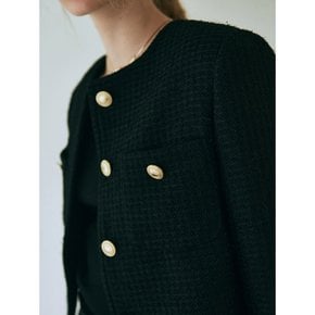 HERITAGE TWEED BUTTON JACKET_BLACK