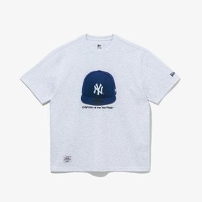 남녀공용 MLB 뉴욕 양키스 59FIFTY 티셔츠 헤더 그레이 14413065