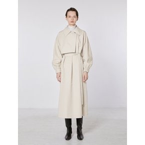 TOF BUTTON TRENCH DRESS CREAM