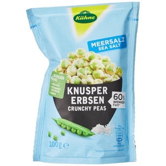  K?hne 크런치 완두콩 비건 스낵 100g K?hne Knusper Erbsen Meersalz