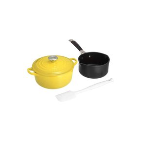 한정 Le Creuset 루크루아제 3종 세트 양수냄비 코콧 론도 20cm 밀크