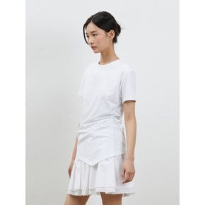 [리퍼브] SIDE UNBALANCE SHIRRING TOP WHITE