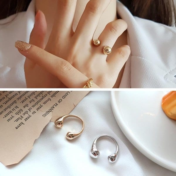 [옷자락] 여자 데일리 오피스룩 포인트 매끈볼 오픈 반지