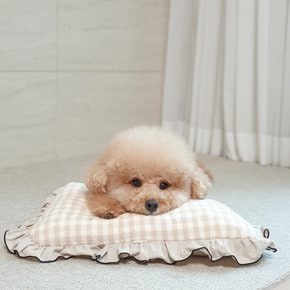 코코 체크 반달 유모차 고양이 강아지베개 일체형