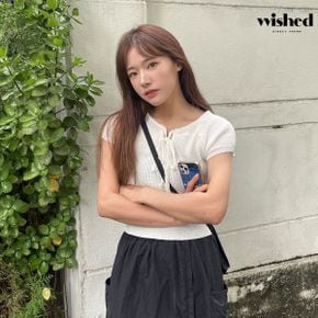 리본 트임넥 포인트 반팔 크롭 니트  WIAANT128 _P368487084