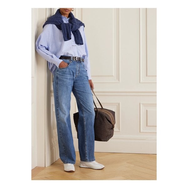 브루넬로쿠치넬리 하이웨이스트 와이드 진 라이트 데님 1647597355286064