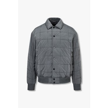 ARMANI EXCHANGE AX 남성 스퀘어 퀼티드 스냅 버튼 자켓- 다크 그레이(A414310022)