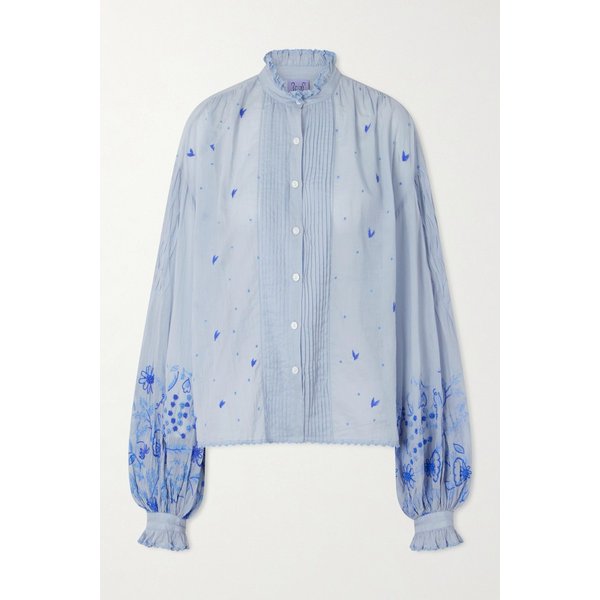 티에리 콜슨 슬라바 루시드 플리츠 자수 코튼 보일 셔츠 46376663162984778