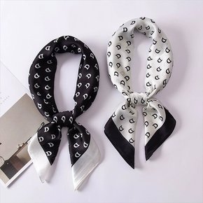 시그니처 이니셜 여성 2종 실크 모노 스카프 SCF007