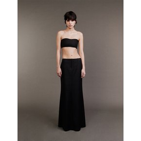 Wool Tailored Maxi Skirt (Black)